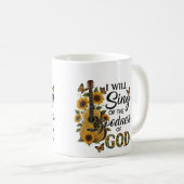 Sonnenblumengitarre Christlicher T - Shirt Kaffeetasse (VorderseiteRechts)
