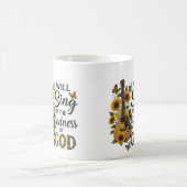 Sonnenblumengitarre Christlicher T - Shirt Kaffeetasse (Mittel)