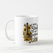 Sonnenblumengitarre Christlicher T - Shirt Kaffeetasse (Links)