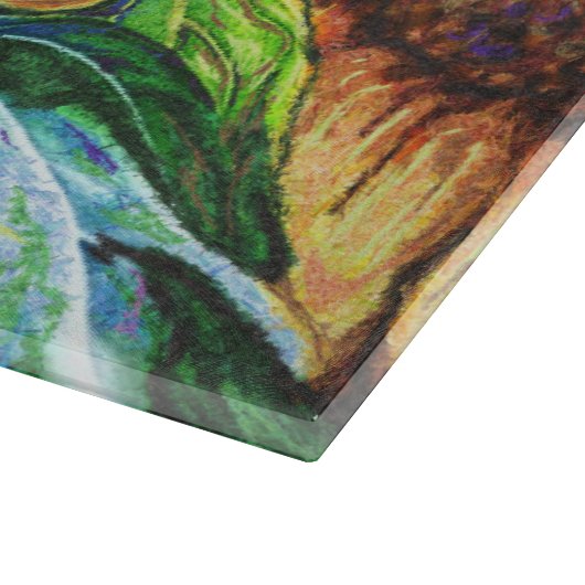 Sonnenblumenglas Schneidebrett (Ecke)