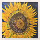 Sonnenblumenglas-Untersetzer Glasuntersetzer (Vorderseite)