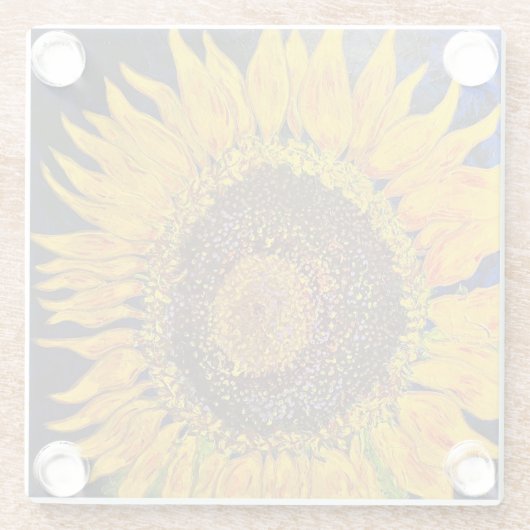 Sonnenblumenglas-Untersetzer Glasuntersetzer (Rückseite)