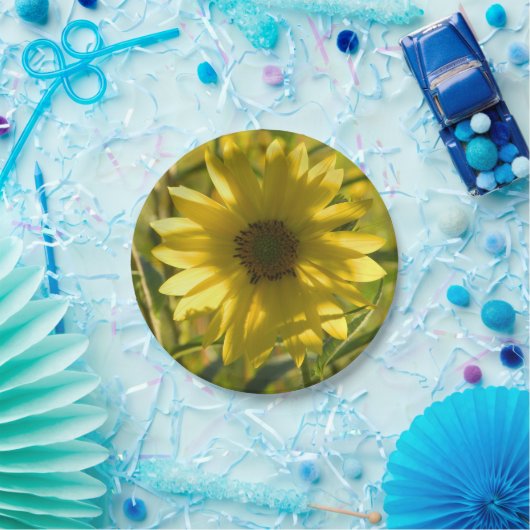 Sonnenblumenglühpapier-Teller Pappteller (Party)