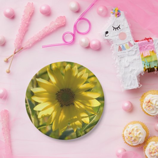 Sonnenblumenglühpapier-Teller Pappteller (Party)