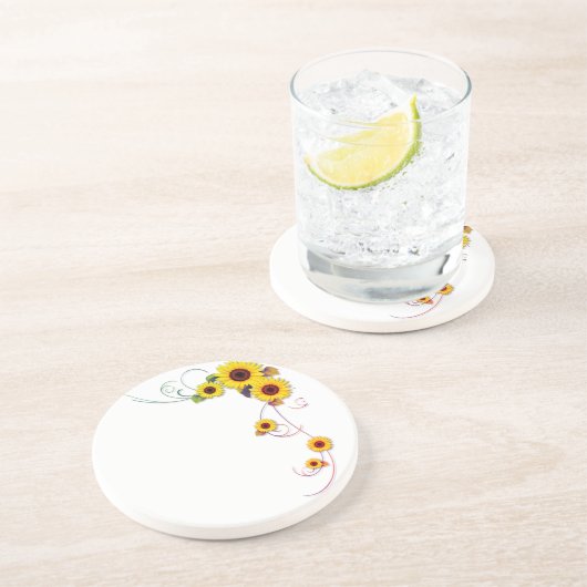 Sonnenblumengrenze Getränkeuntersetzer (Seite)