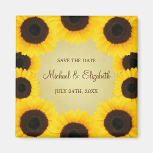 Sonnenblumengrenze Save the Date Magnet