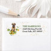 Sonnenblumengrenze Terrier Dog Rücksendeadresse (Insitu)