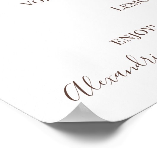 Sonnenblumengrün - Blumenstrauß-Menü - Zeichen Poster (Ecke)