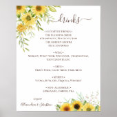 Sonnenblumengrün - Blumenstrauß-Menü - Zeichen Poster (Vorne)