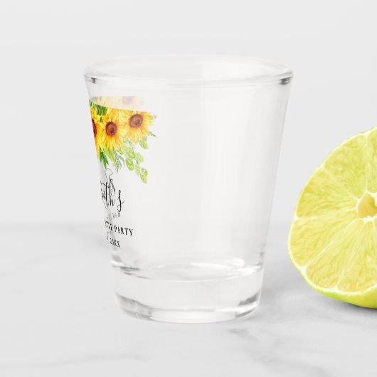 Sonnenblumengrün Blütenpflanze Junggeselinnen-Absc Schnapsglas (Rechts)