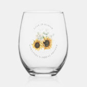 Sonnenblumengrün Brautparty Weinglas Ohne Stiel (Vorderseite)