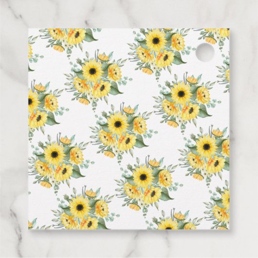 Sonnenblumengrün Danke für die Teedusche Geschenkanhänger (Rückseite)