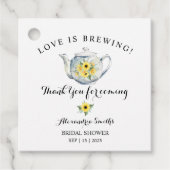 Sonnenblumengrün Danke für die Teedusche Geschenkanhänger (Vorderseite)