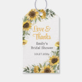 Sonnenblumengrün Danke Geschenkanhänger (Vorderseite)