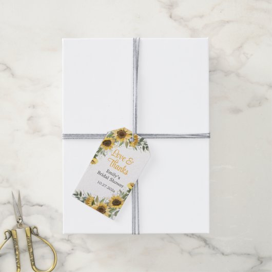 Sonnenblumengrün Danke Geschenkanhänger (Mit Garn)