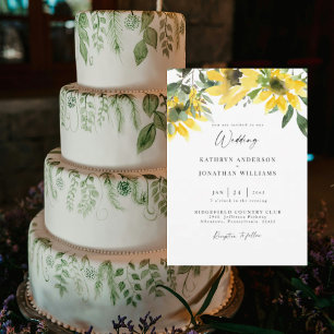 Sonnenblumengrün Elegant Hochzeit Keine Eltern Einladung