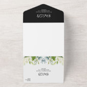 Sonnenblumengrün Foliage Schwarz-weiß Hochzeit All In One Einladung (Außenbereich)