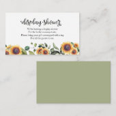 Sonnenblumengrün Herbst Babydusche Begleitkarte (Vorne/Hinten)