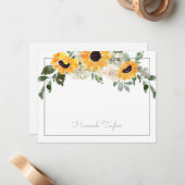 Sonnenblumengrün Personalisierter Name Mitteilungskarte (Vorderseite/Rückseite Beispiel)