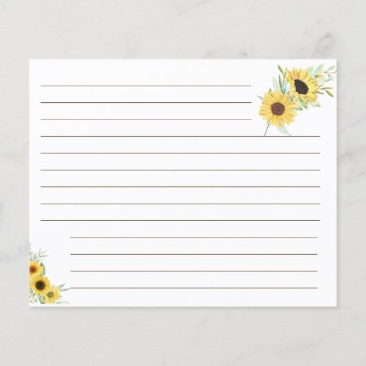 Sonnenblumengrün Recipe Karte (Hinten)