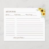 Sonnenblumengrün Recipe Karte (Vorne)