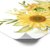 Sonnenblumengrün Tee Brautparty Begrüßung Poster (Ecke)