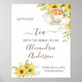 Sonnenblumengrün Tee Brautparty Begrüßung Poster (Vorne)