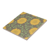 Sonnenblumengrün Verlasse Hübsche Blume Natürliche Fliese (Seite)