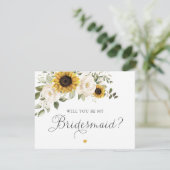 Sonnenblumengrün wird meine Bridesmaid-Karte sein Einladung (Stehend Vorderseite)