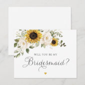 Sonnenblumengrün wird meine Bridesmaid-Karte sein Einladung (Vorne/Hinten)