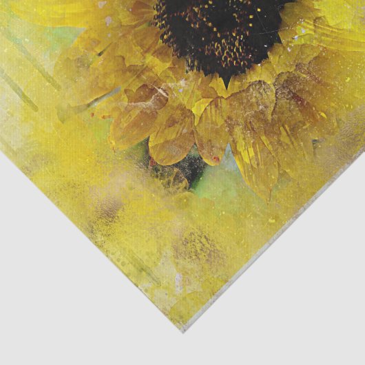 Sonnenblumengrunge | Floral Decoupage Ephemera Seidenpapier (Ausschnitt)