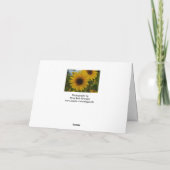 Sonnenblumengrüße Karte (Rückseite)