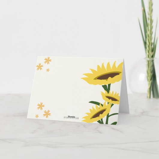 Sonnenblumengrüßkarte mit individuellem Logo Dankeskarte (Rückseite)