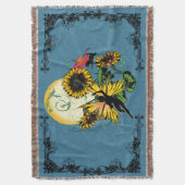 Sonnenblumenhain und Kosmische Katze Decke (Vorderseite Vertikal)