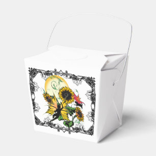 Sonnenblumenhain und Kosmische Katze Geschenkschachtel