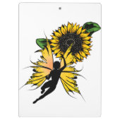 Sonnenblumenhain und Kosmische Katze Klemmbrett (Rückseite)