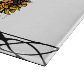 Sonnenblumenhain und Kosmische Katze Schneidebrett (Ecke)