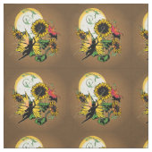 Sonnenblumenhain und Kosmische Katze Stoff (Muster)