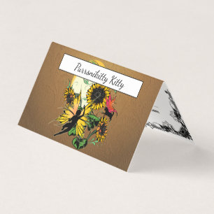 Sonnenblumenhain und Kosmische Katze Visitenkarten