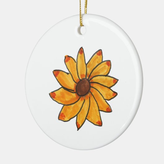 Sonnenblumenhandgezeichnete Farbe Gelb Keramik Ornament (Links)