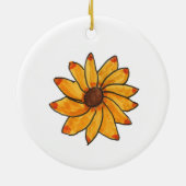Sonnenblumenhandgezeichnete Farbe Gelb Keramik Ornament (Hinten)