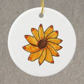 Sonnenblumenhandgezeichnete Farbe Gelb Keramik Ornament