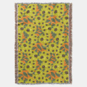 Sonnenblumenhandgezogene Blumengrün Gelborange Decke (Vorderseite Vertikal)