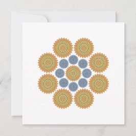 Sonnenblumenharmonie-Karte in Gold und Blau Mitteilungskarte