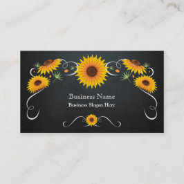 Sonnenblumenhaube Vintag Visitenkarte