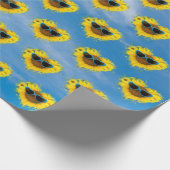 Sonnenblumenherz Abstrakt auf Sky Geschenkpapier (Ecke)