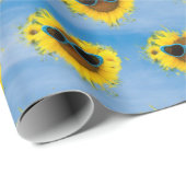 Sonnenblumenherz Abstrakt auf Sky Geschenkpapier (Rolleneckpunkt)