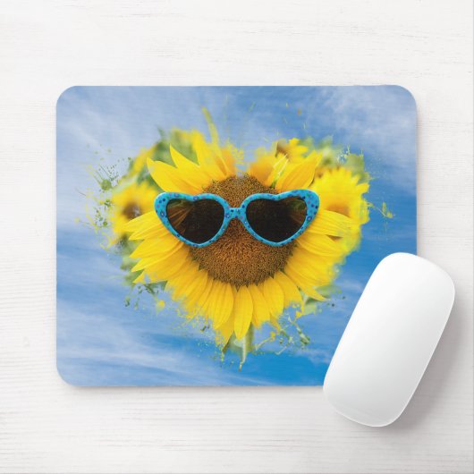 Sonnenblumenherz Abstrakt auf Sky Mousepad (Mit Mouse)