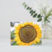 Sonnenblumenherz - Postkarte (Stehend Vorderseite)
