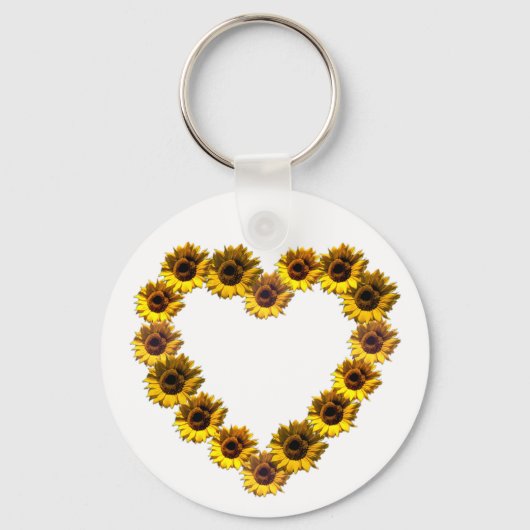 Sonnenblumenherz Schlüsselanhänger (Vorderseite)
